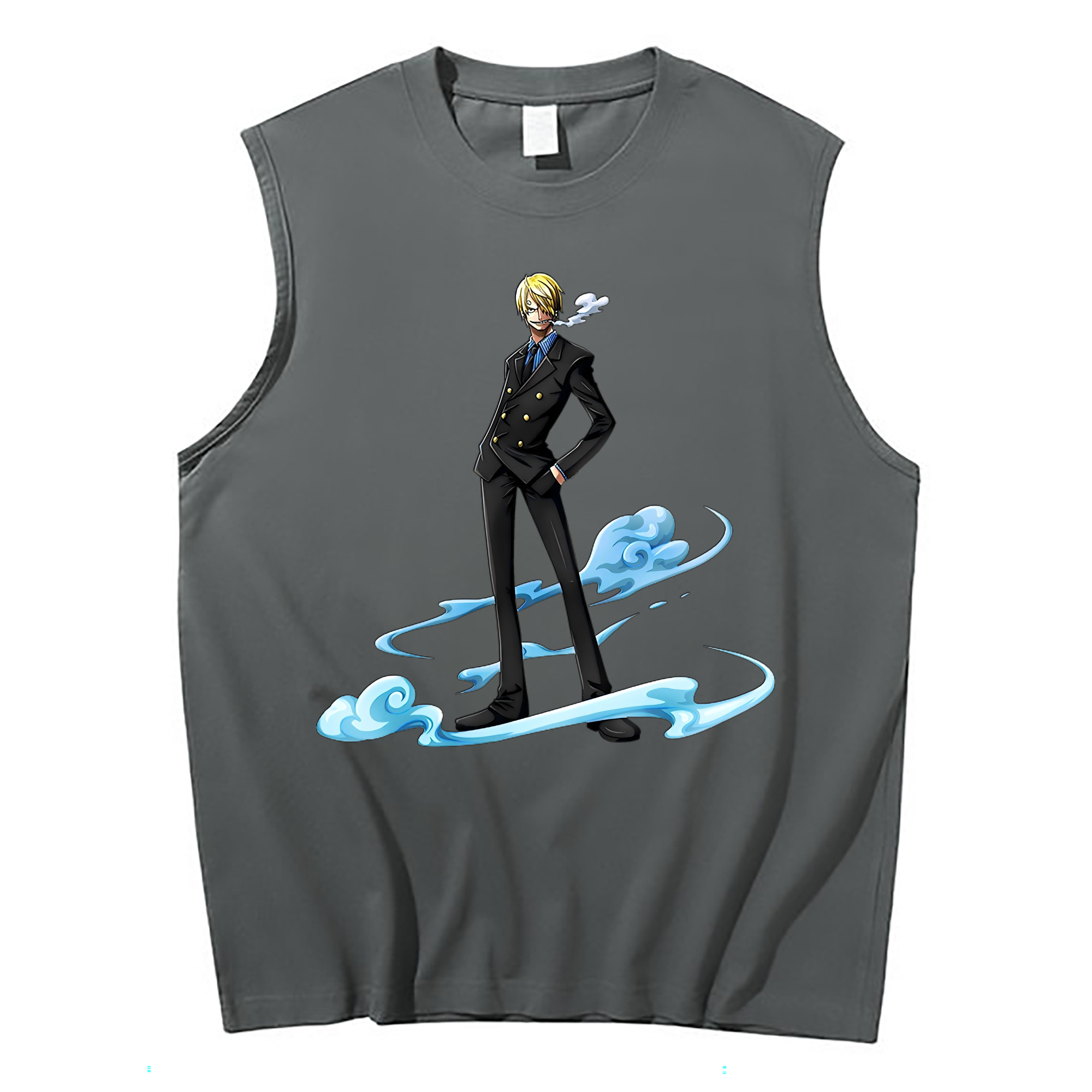 （画像用） ワンピース サンジ ONE PIECE Sanji コットン100％タンクトップ（フロントプリント）